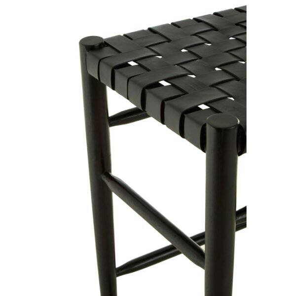 Stirling Black Woven Leather Bar Stool - Image 4