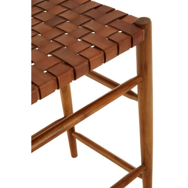 Stirling Brown Woven Leather Bar Stool - Image 6