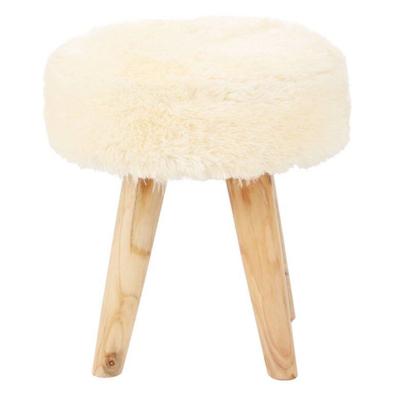 Stirling Stool With Dual Tone Faux Fur
