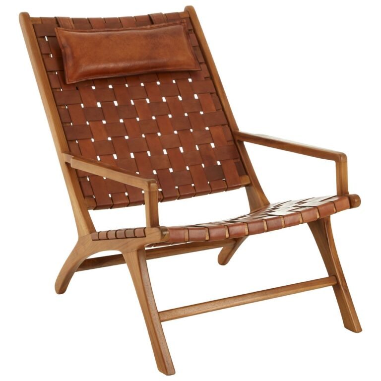 Stirling Teak Wood And Leather Chair