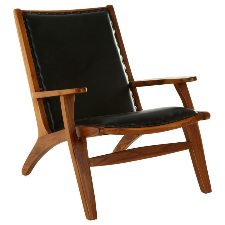 Stirling Black Leather / Wood Chair