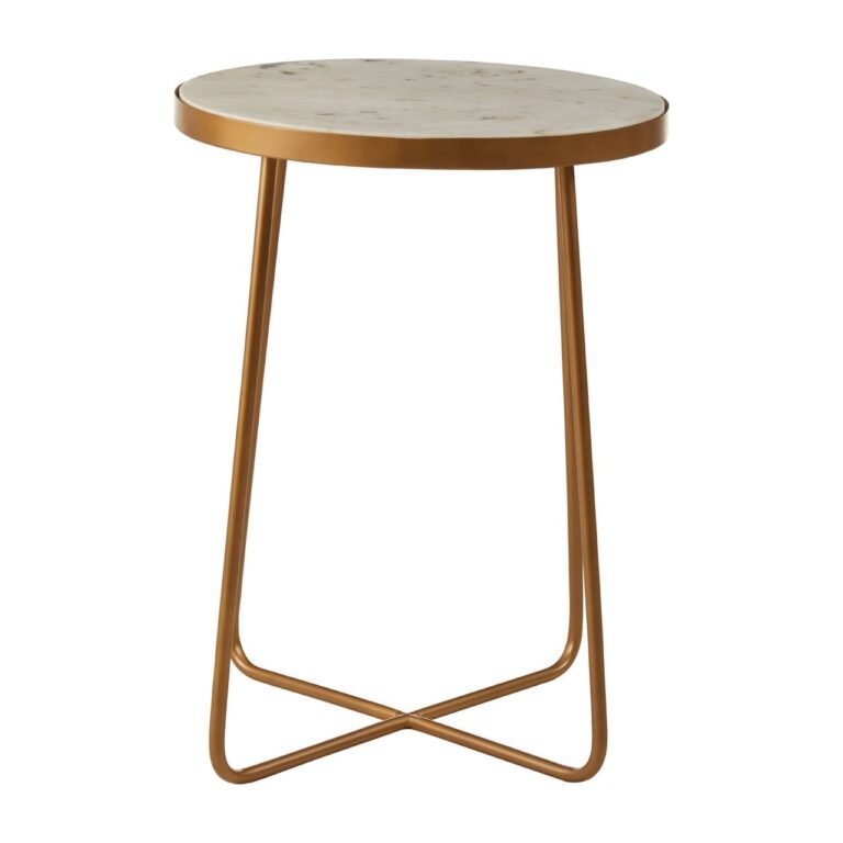 Gaic Round Side Table With Cross Base