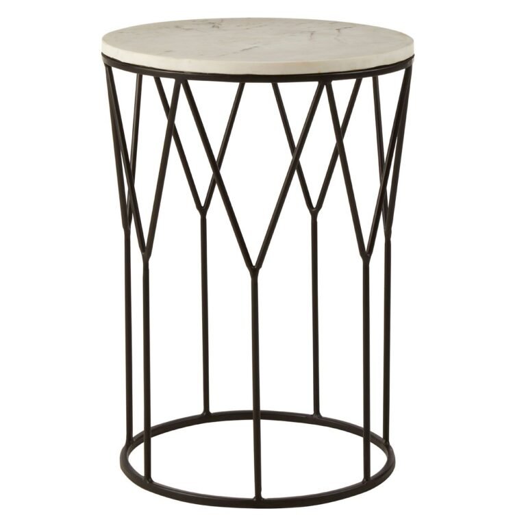 Gaic Side Table With Black Finish Base
