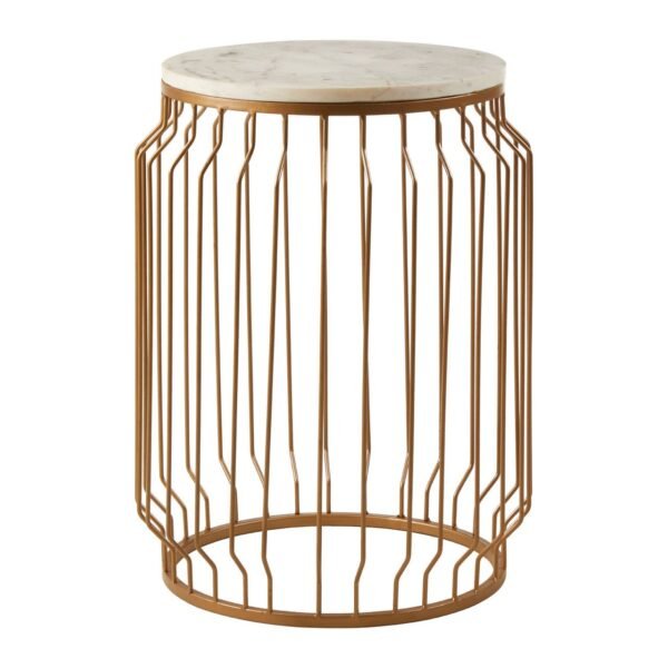 Gaic Round Side Table With Wireframe Base