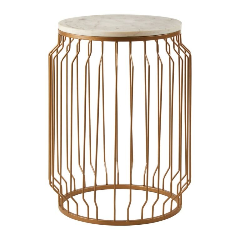 Gaic Round Side Table With Wireframe Base