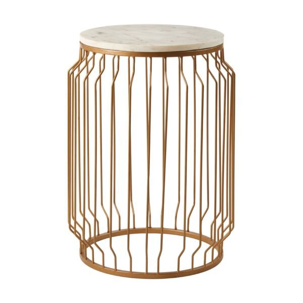 Gaic Round Side Table With Wireframe Base - Image 2