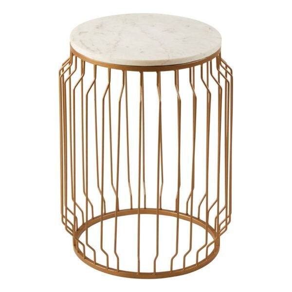 Gaic Round Side Table With Wireframe Base - Image 3