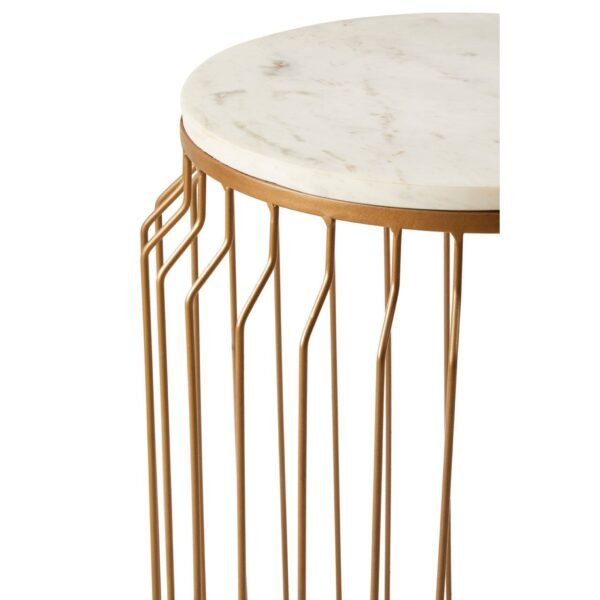 Gaic Round Side Table With Wireframe Base - Image 4