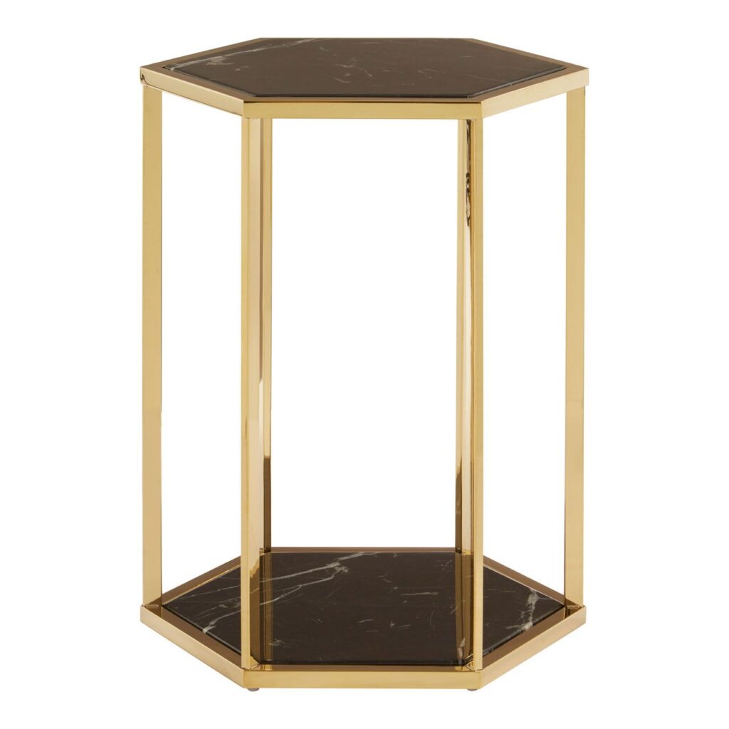 Piermount Black And Gold Finish End Table