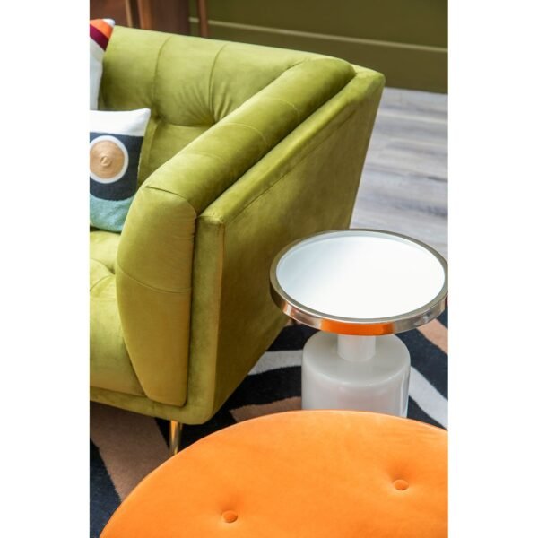 Marston Orange Velvet Footstool - Image 6