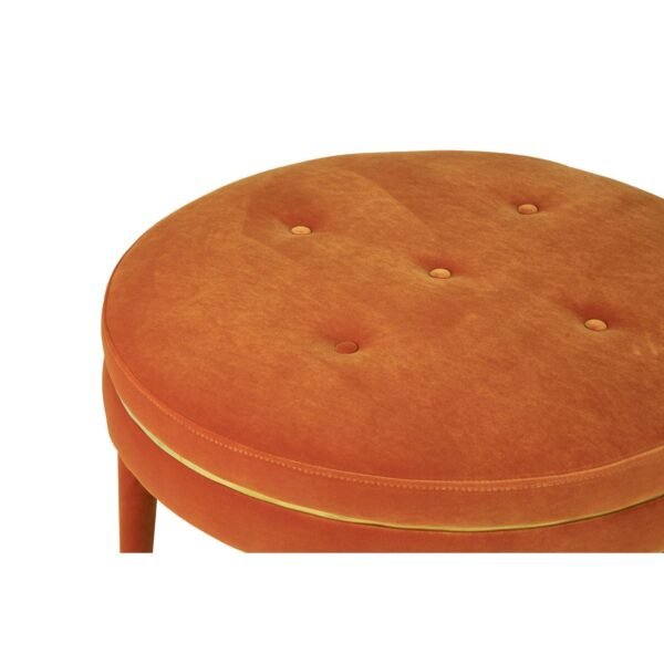 Marston Orange Velvet Footstool - Image 3