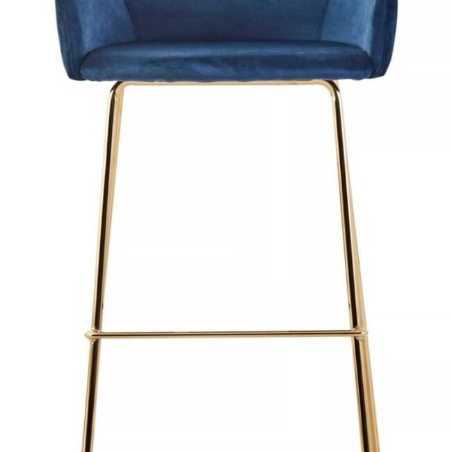 Miele Blue Velvet Low Back Bar Chair