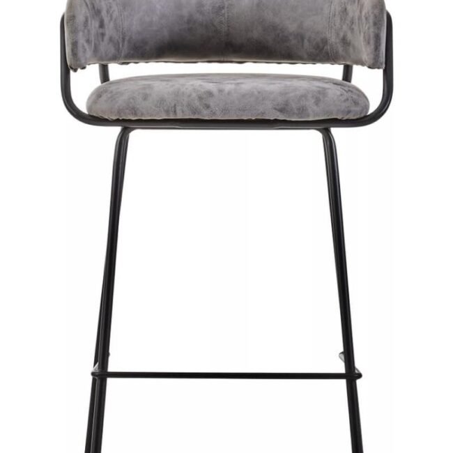 Miele Grey Faux Leather Bar Chair