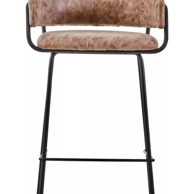 Miele Brown Faux Leather Bar Chair