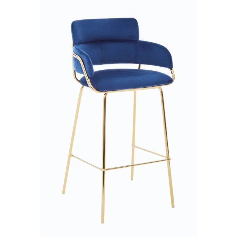 Miele Blue Velvet Bar Chair