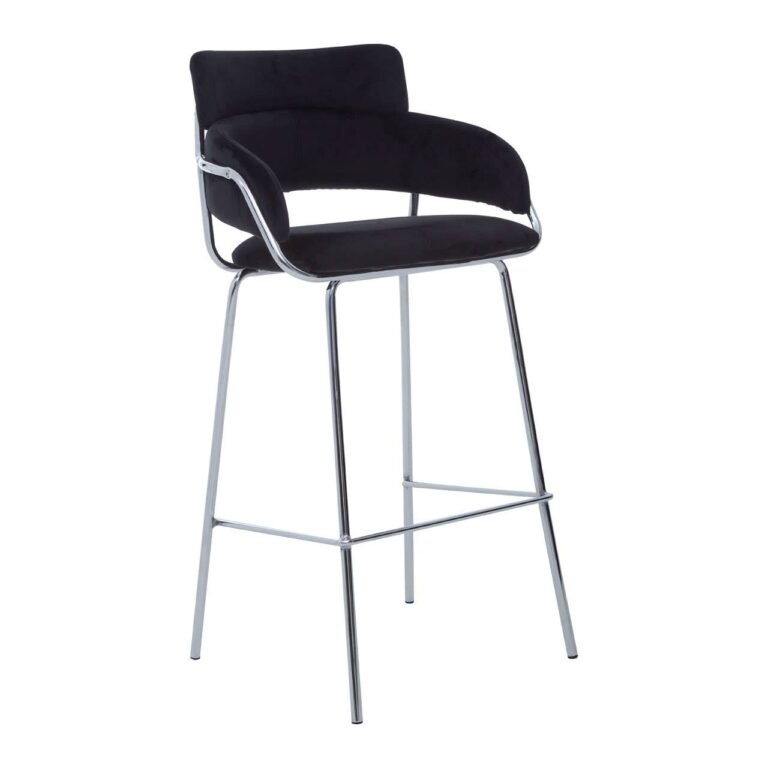 Miele Black Velvet Bar Chair