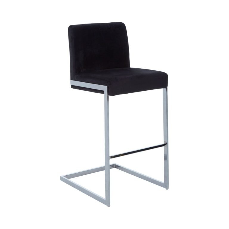 Miele Black Velvet Bar Chair With Low Back