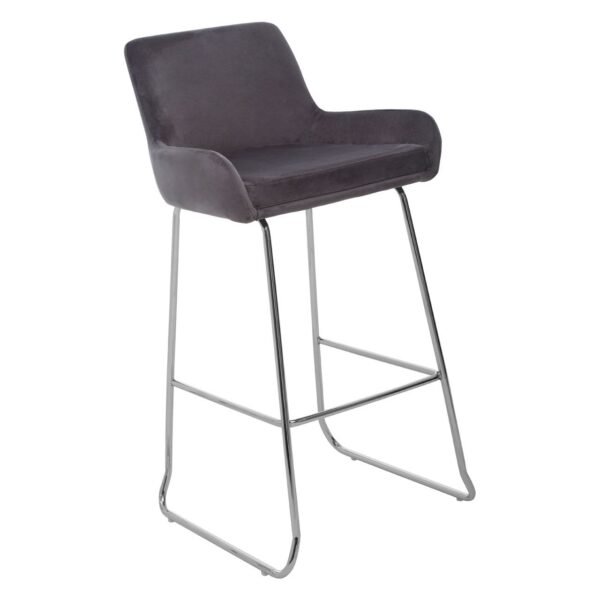 Miele Mink Velvet Bar Chair With Low Arms