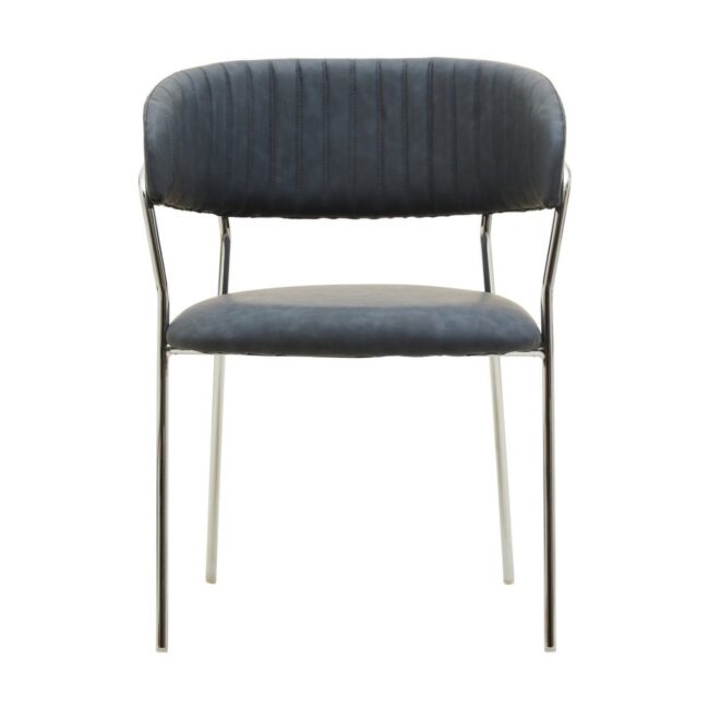 Miele Dark Grey Leather Curved Dining Chair