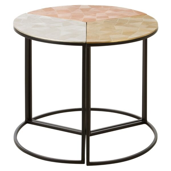 Farnley Set Of 3 Assorted Round Side Tables - Image 2