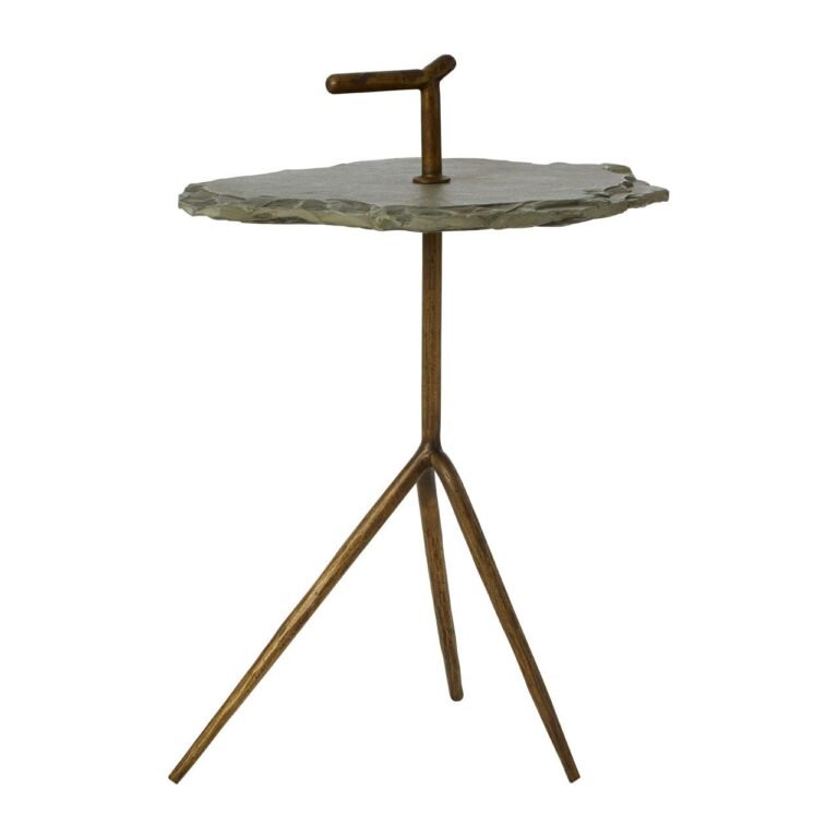 Hamy Grey Stone Top Side Table