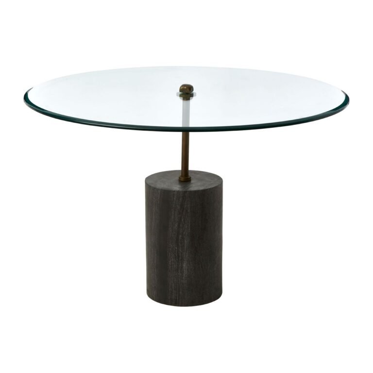 Hamy Glass And Black Marble Side Table