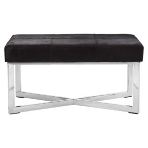 Regents Townhouse Black Leather Bench