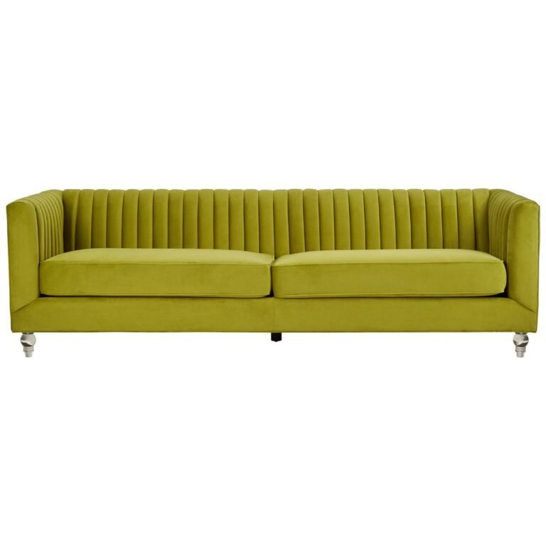 Asil 3 Seat Green Velvet Sofa