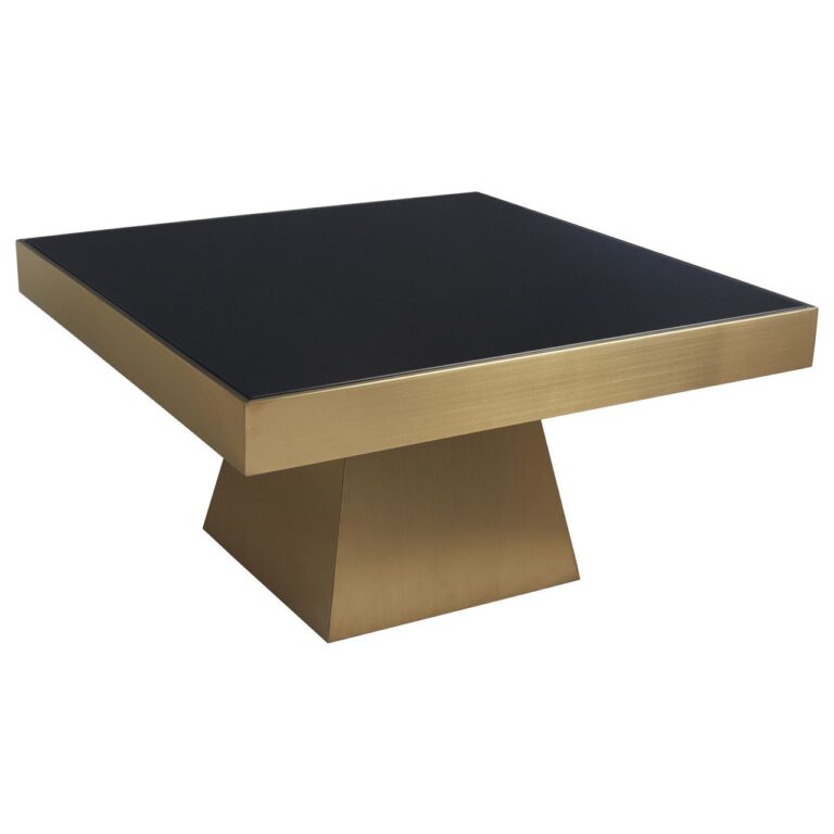 Arloxe Square Gold Finish Coffee Table