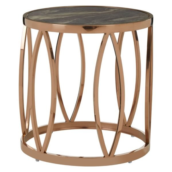 Mills Round Side Table With Leaf Base