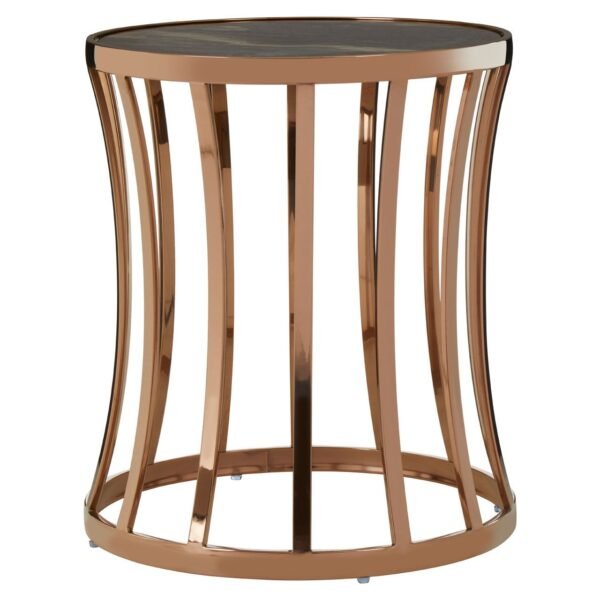 Mills Rose Gold Finish Round Side Table