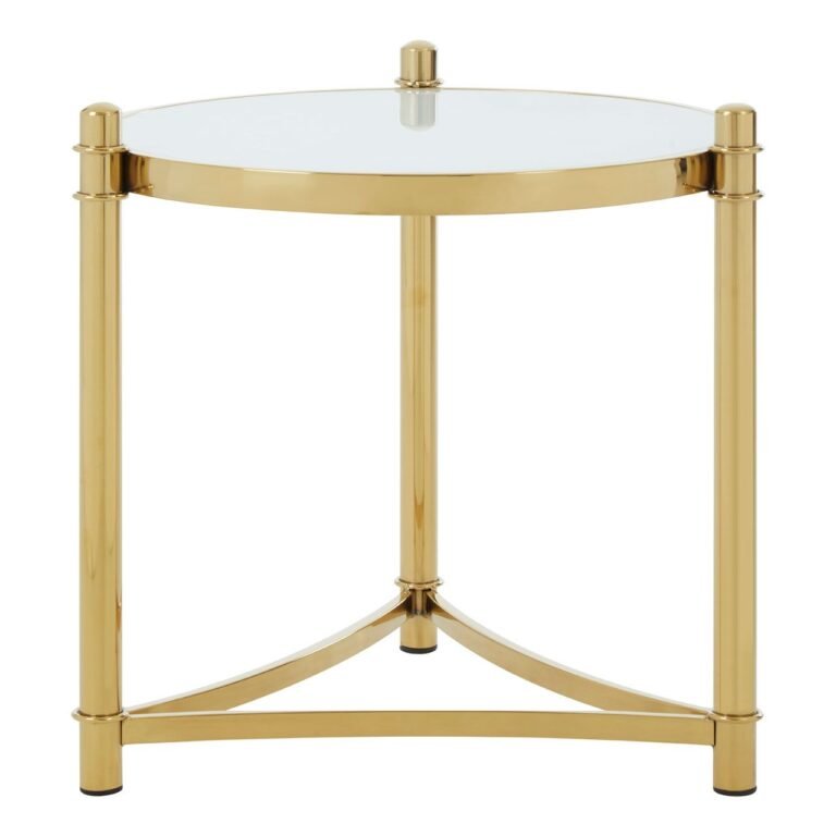 Mills White Tempered Glass Side Table