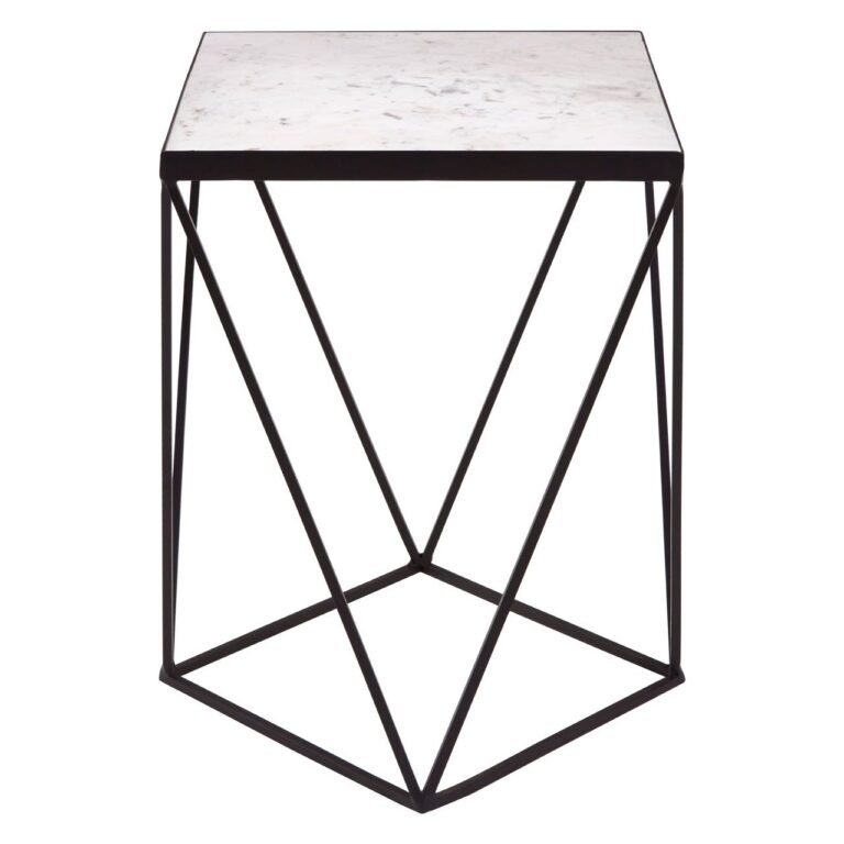 Gaic Square Black Finish Base Side Table