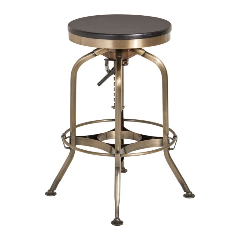 Ator Ash Wood Seat Metallic Stool