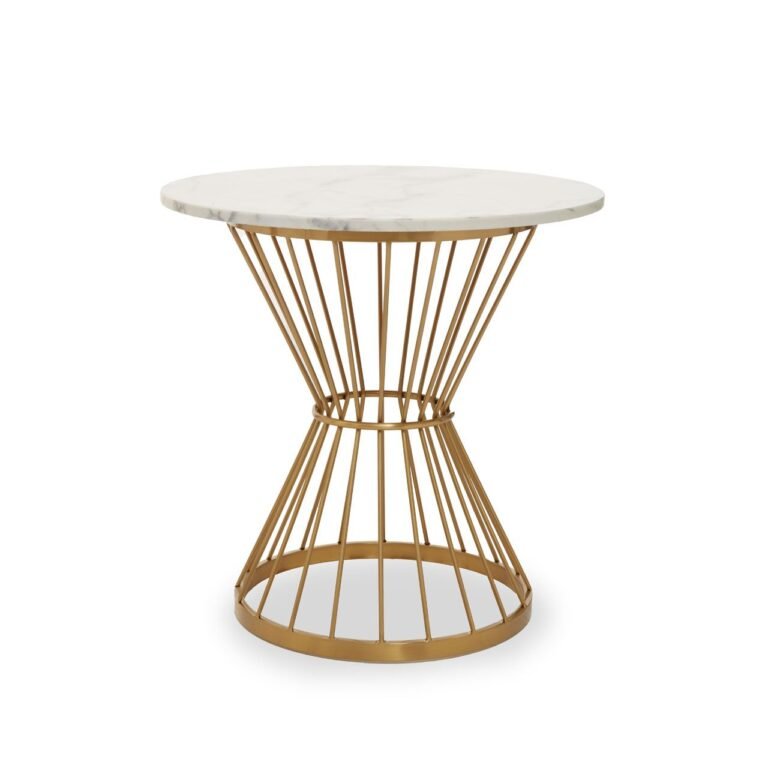 Lanyer White Marble Top Round Dining Table