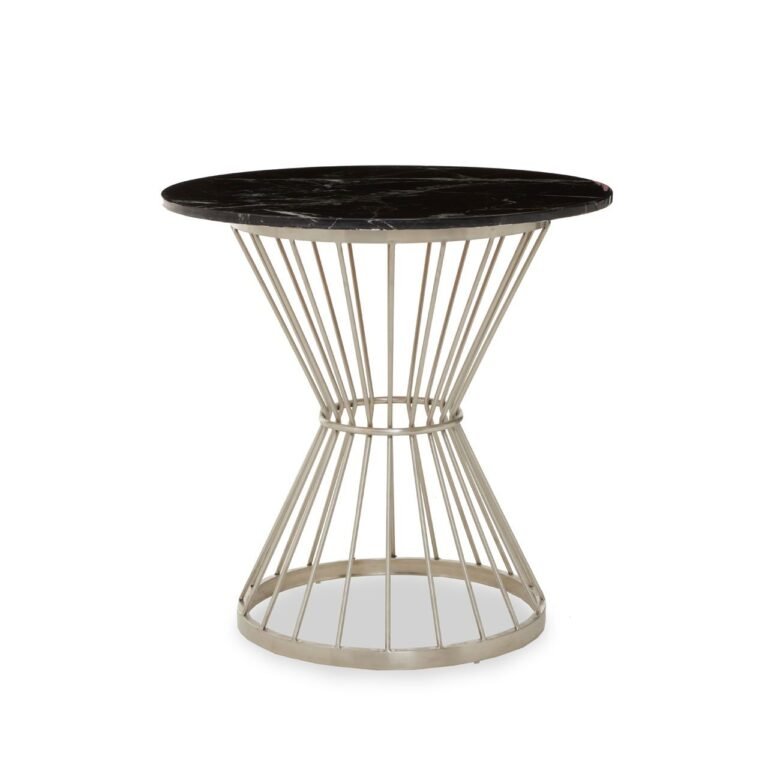 Lanyer Black Marble Top Round Dining Table