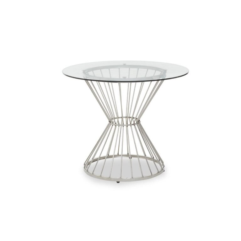 Lanyer Clear Glass Top Round Dining Table