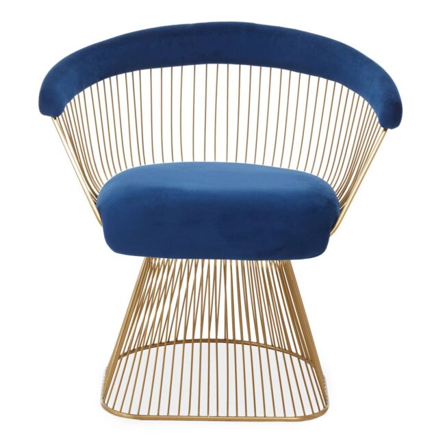 Nani Navy Blue Velvet And Brushed Gold Chair