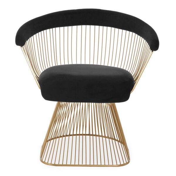 Nani Black Velvet And Brushed Gold Chair