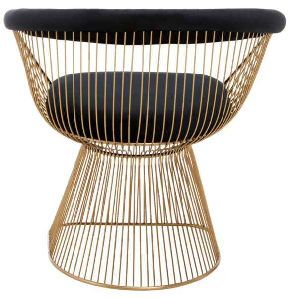 Nani Black Velvet And Brushed Gold Chair - Image 4