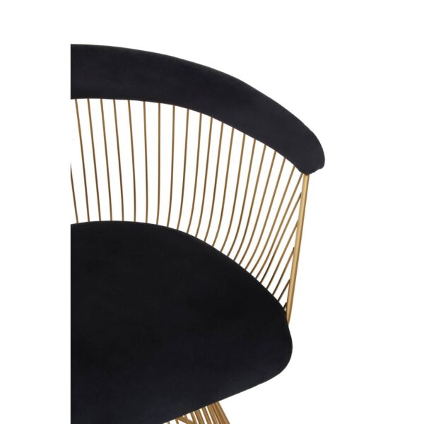 Nani Black Velvet And Brushed Gold Chair - Image 5