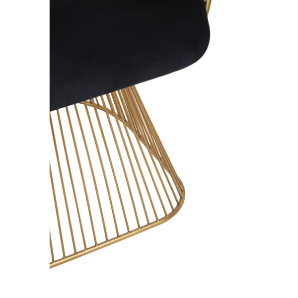 Nani Black Velvet And Brushed Gold Chair - Image 6