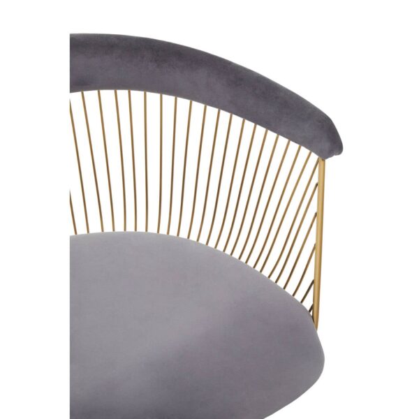 Nani Grey Velvet And Brushed Gold Chair - Image 5