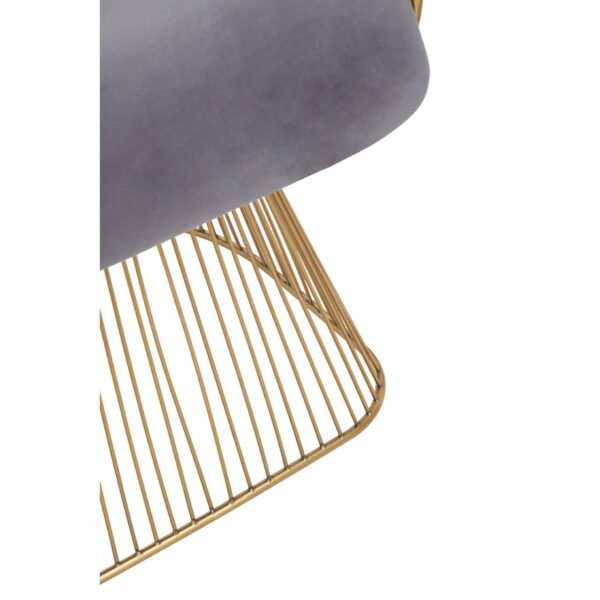 Nani Grey Velvet And Brushed Gold Chair - Image 6