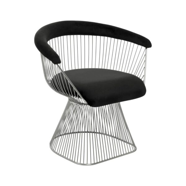 Nani Black Velvet And Brushed Silver Chair - Image 2