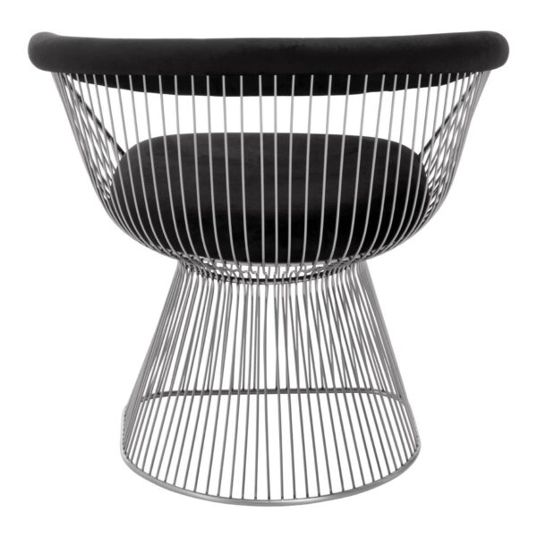 Nani Black Velvet And Brushed Silver Chair - Image 4