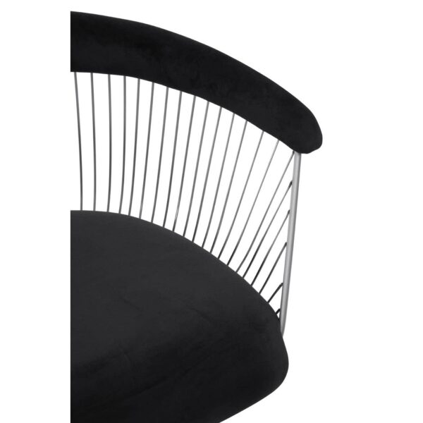 Nani Black Velvet And Brushed Silver Chair - Image 5