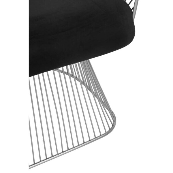 Nani Black Velvet And Brushed Silver Chair - Image 6