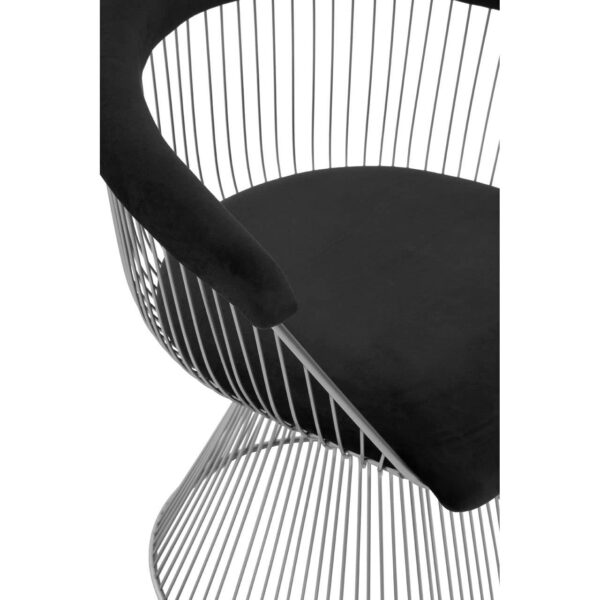 Nani Black Velvet And Brushed Silver Chair - Image 7