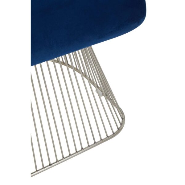 Nani Navy Blue Velvet And Brushed Silver Chair - Image 6